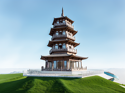 现代景观公园 景观台 观景台 观景塔 塔