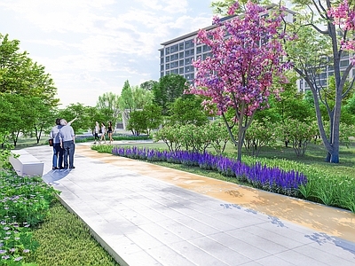 现代极简口袋公园 口袋公园 景观 公园 社区公园 休闲公园