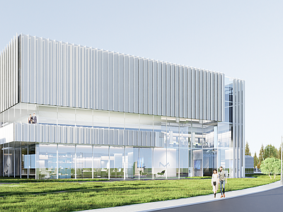现代极简小公建 公共建筑 厂房 图书馆 小公建 建筑