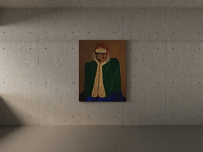 现代美式挂画 人物挂画 女孩房挂画 油画 无框挂画 客厅挂画
