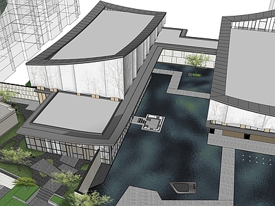 现代售楼处建筑 湘潭雍玺台示范区 建筑景观全模 纸业