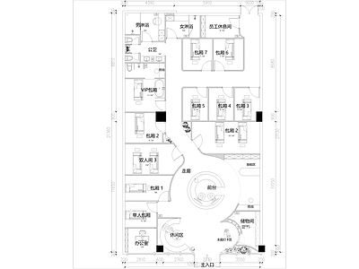现代简约会所 私人会所 SPA馆 全 施工图