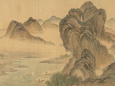 中式新中式硬包 山水硬包 硬包背景墙