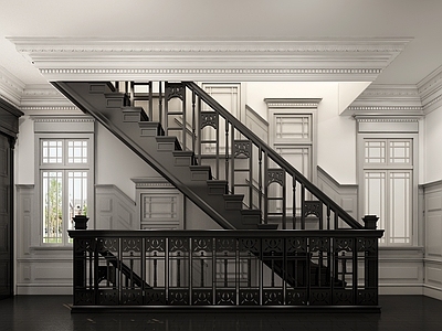 欧式楼梯间 欧式楼梯间 欧式楼梯 欧式护墙板 欧式门 欧式角线