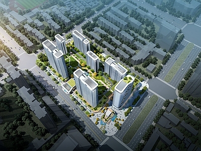 现代鸟瞰规划 住宅鸟瞰