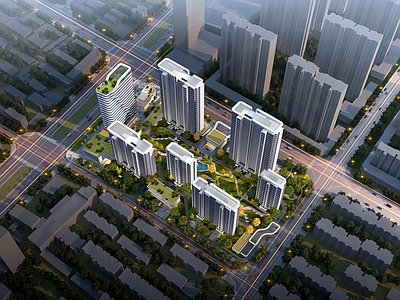 现代鸟瞰规划 住宅鸟瞰