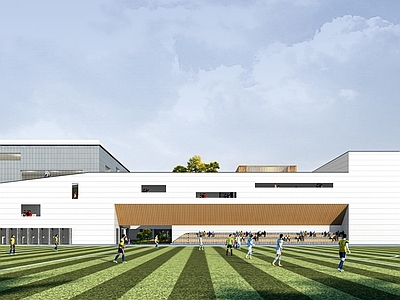 现代学校外观 学校体育馆