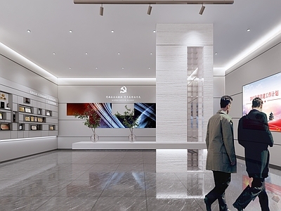 现代极简党建展厅 现代党建展厅 现代展厅 临时展厅 展厅入口