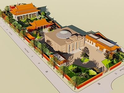中式古建筑 青岛美术馆 美术馆 古建筑 建筑 中式建筑