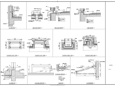 现代屋顶 落水口 集水井大 施工图