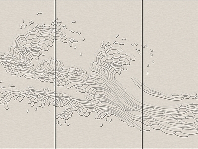 现代新中式硬包 皮革硬包 浮雕硬包 山水硬包 硬包图案 硬包背景墙