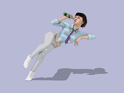 女人 喝酒 饮料 倚靠 休闲