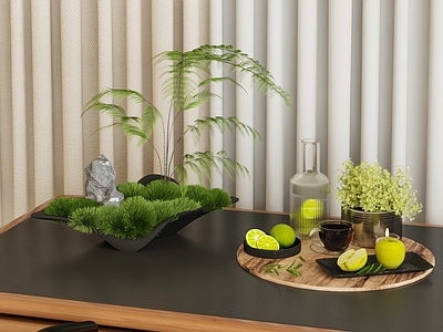 现代摆件组合 现代摆件组合 花瓶 水果蔬菜 餐边柜摆件 餐桌摆件