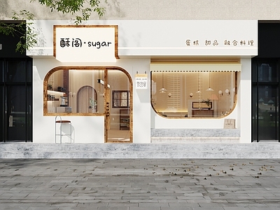 现代门头 蛋糕店 面包烘焙 奶茶店门头 咖啡店门头