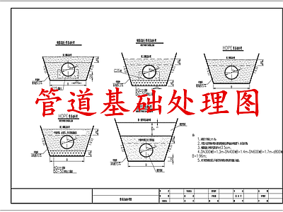 给排水节点详图 管道基础处理图 施工图
