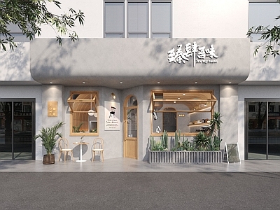 现代门头 奶茶店门头 咖啡店门头