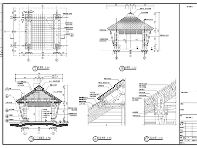 亭子 东南亚亭廊 泰式岗亭 施工图