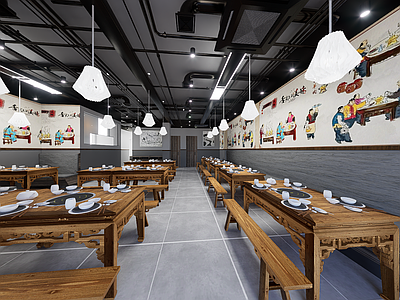 中式工业茶餐厅 火锅店 中式