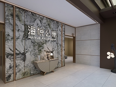 现代轻奢门头 公寓楼门头 公寓楼门厅