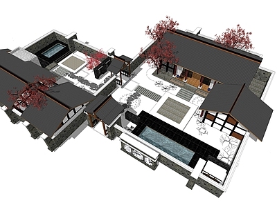 中式乡村庭院 中式庭院 私家小院 自建房庭院