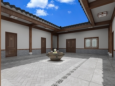 中式古建 四合院 中式建筑