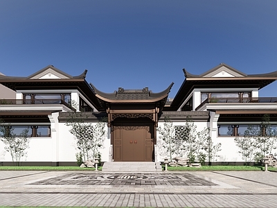 中式新中式别墅建筑 中式风格乡村住宅 中式2层别墅 独栋别墅 施工图
