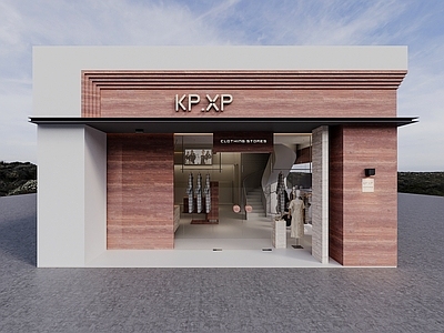 现代极简服装店 女装店门头