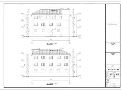 新中式现代别墅建筑 三层框 施工图