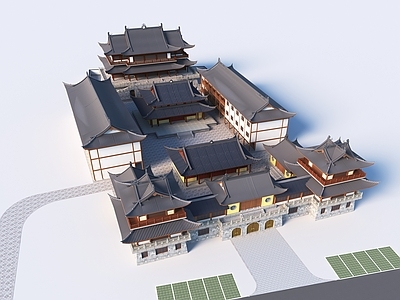 中式新中式古建 中式古建 寺庙 禅寺 古建寺庙 道观