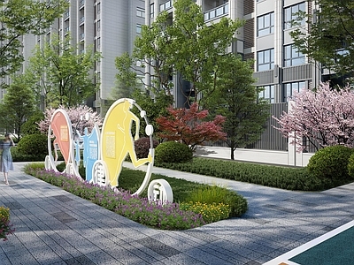现代口袋公园 口袋公园 街头公园 健身休闲区 廊架