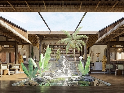 中古侘寂餐饮建筑 泰式餐厅 东南亚餐厅 木质餐厅 现代餐厅 侘寂中古风