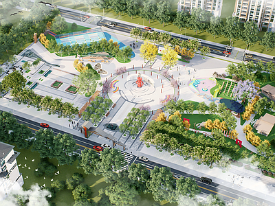 现代新中式景观公园  特色公园 城市广场