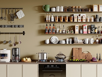 厨房用品 灶台煤气灶 置物架 调味料 厨房电器