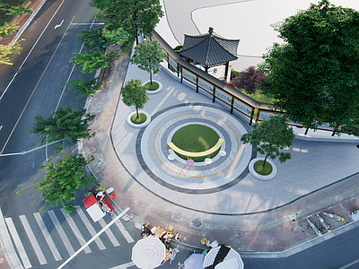 现代简约广场景观 休闲广场 党建广场 商业广场