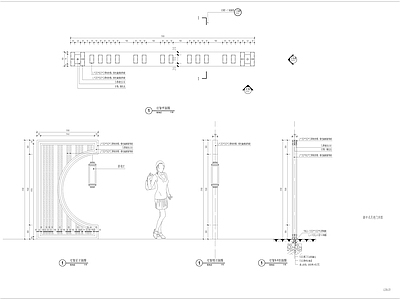 新中式综合景观图库 新中式月亮门 月亮门灯具 月亮门 施工图