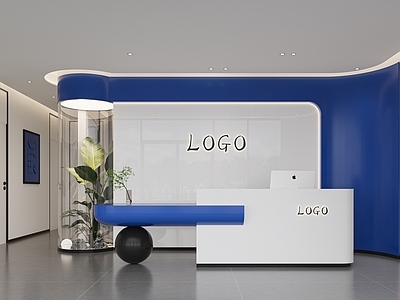 现代简约大厅 前台 大厅 背景墙