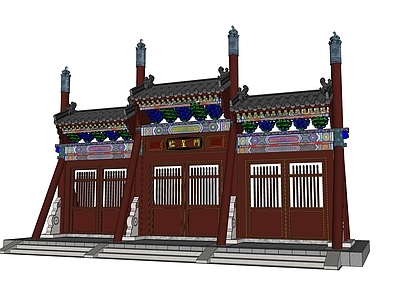 中式大门 中式棂星门