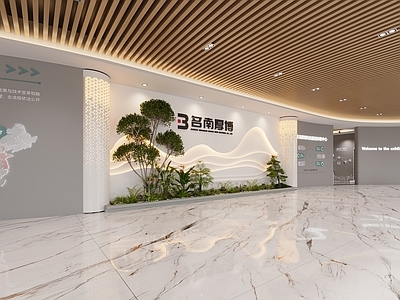 现代办公大厅 大厅 办公大厅背景墙 企业文化背景墙
