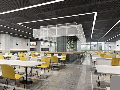 现代食堂 现代餐厅 员工餐厅 员工食堂 吧台