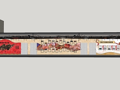 现代其他文化空间 红色走廊 党建文化 红色文化 走廊空间 走廊展示