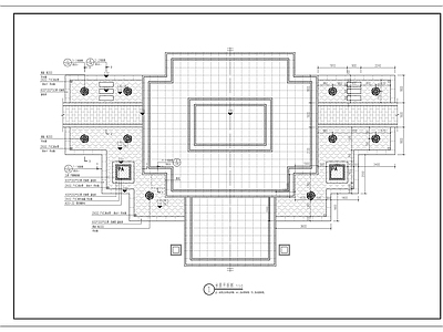 办公景观 水景 涌泉 水中树池 水中汀步 施工图