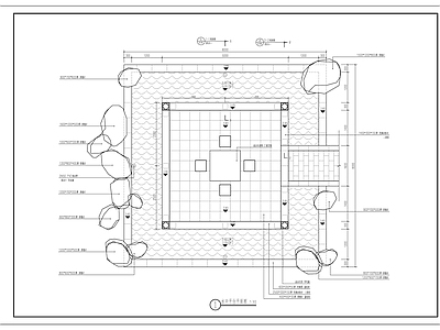 办公景观 水中平台 水景 施工图