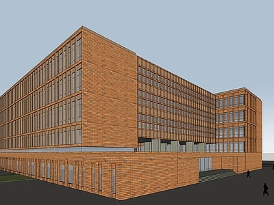 现代学校建筑 教学楼学校 红砖学校 大学学校