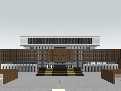 现代图书馆建筑 大学建筑 学校图书馆