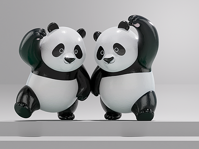 现代雕塑 大熊猫雕塑 商业网红动物小品 大熊猫景观小品 动物ip玩偶