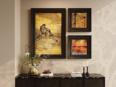 中古侘寂挂画 办公室挂画 玄关挂画 客厅挂画 茶室挂画 书房挂画