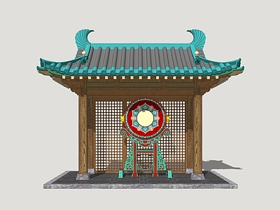 新中式亭子 凉亭 花鼓 国潮花鼓 木亭 国风花鼓