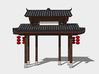 中式牌坊牌楼 土家族寨门 木牌坊 苗族寨门 牌坊大门