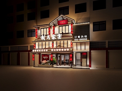 新中式门头 火锅店门头 餐饮门头