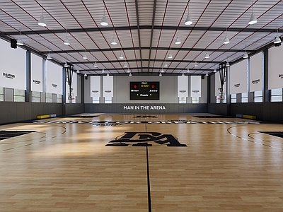 现代篮球场 室内篮球场